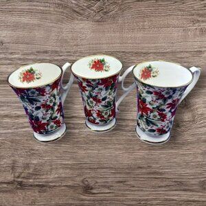 Royal Patrician poinsetta mug set of 3 coffee mugs
